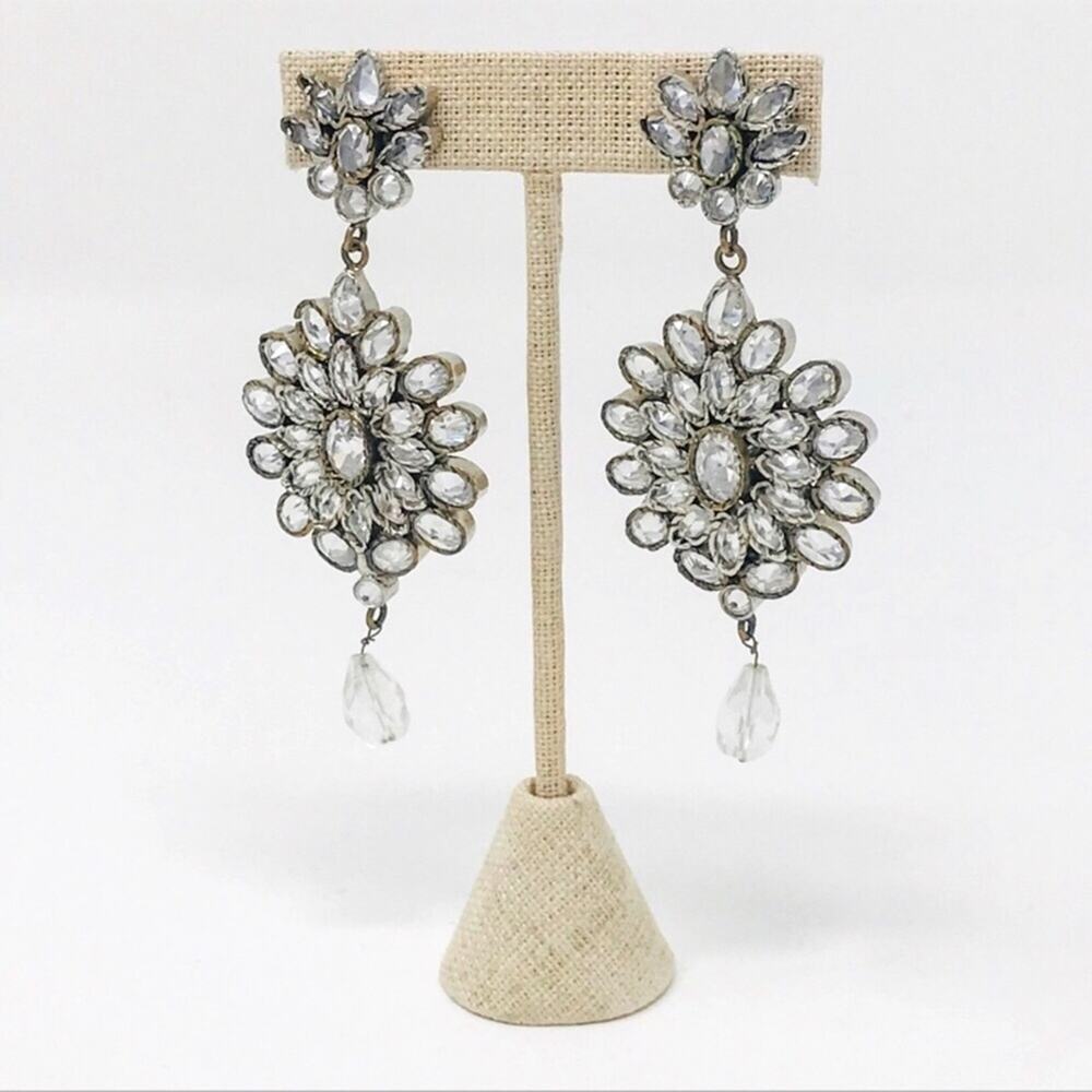 Vintage Boho Earrings Glass Starburst Holiday Statement
